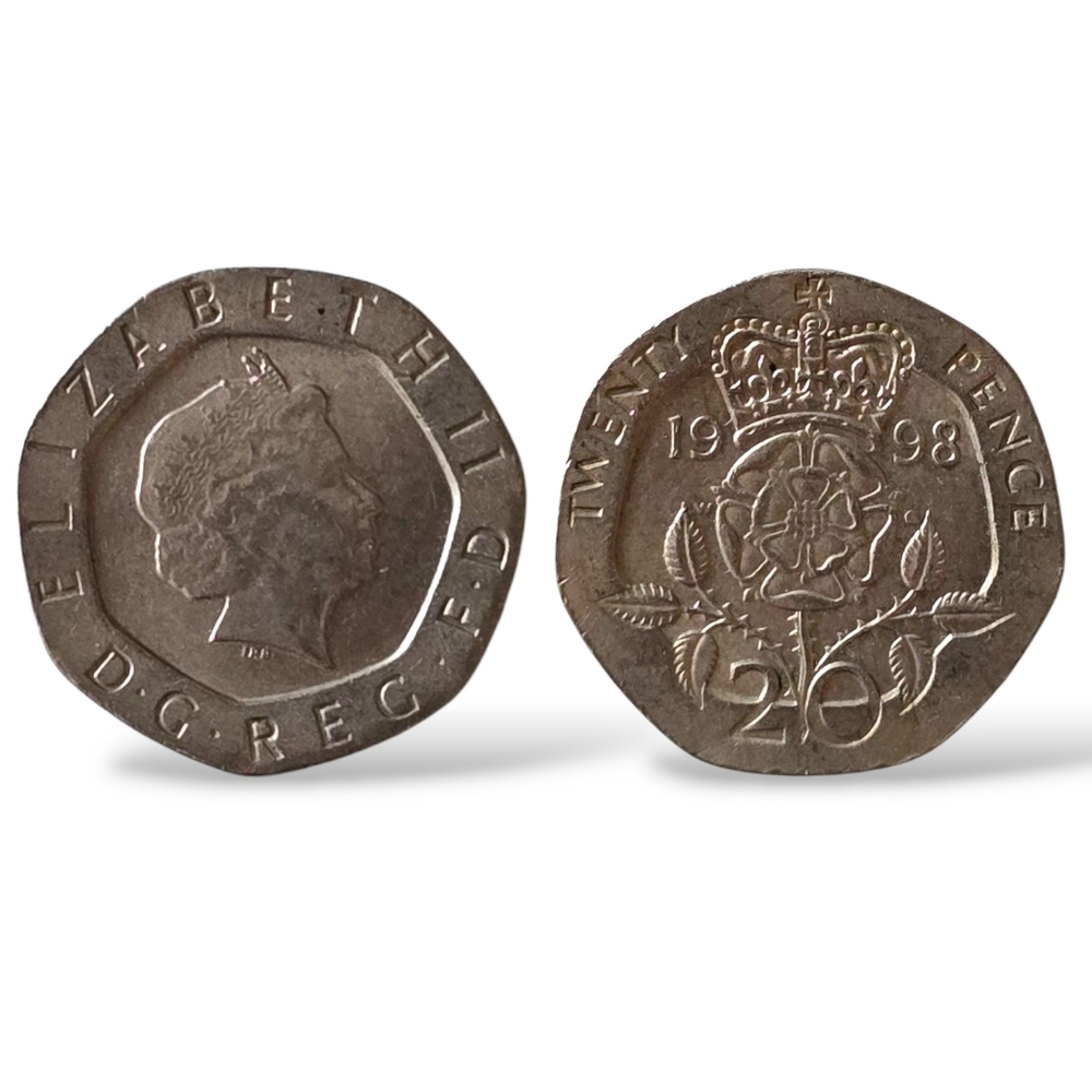 GREAT BRITAIN Queen Elizabeth II Twenty Pence 20p Coin From 1998